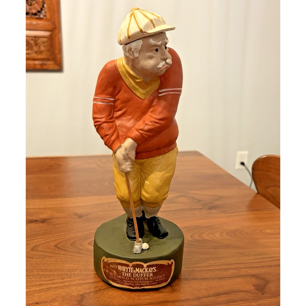 Whyte & Mackays The Duffer Golfer Whiskey Decanter 1970 Double Springs